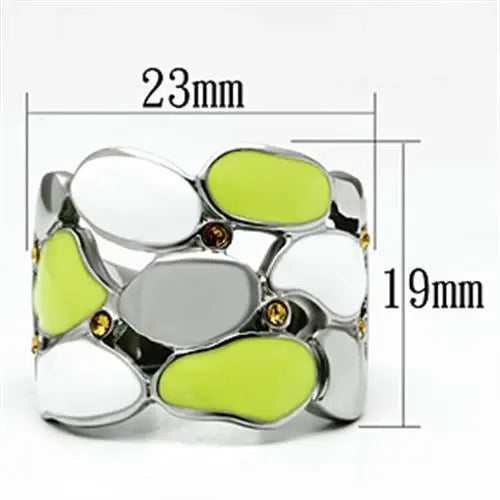 TK693 - High polished (no plating) Stainless Steel Ring with Top Grade Crystal in Topaz - Alamode - Flyclothing LLC