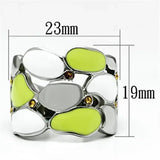 TK693 - High polished (no plating) Stainless Steel Ring with Top Grade Crystal in Topaz - Alamode - Flyclothing LLC