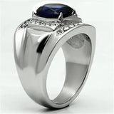 TK699 - High polished (no plating) Stainless Steel Ring with Synthetic Synthetic Glass in Montana - Alamode - Flyclothing LLC