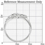 TK6X179 - High polished (no plating) Stainless Steel Ring with AAA Grade CZ in Clear - Alamode - Flyclothing LLC