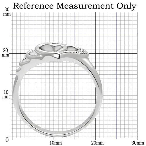 TK6X179 - High polished (no plating) Stainless Steel Ring with AAA Grade CZ in Clear - Alamode - Flyclothing LLC