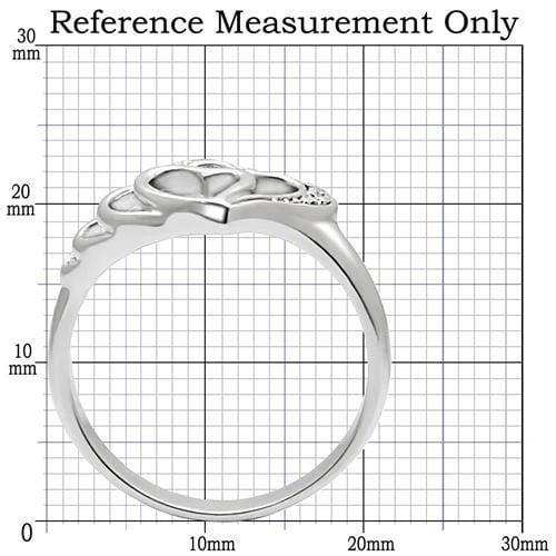 TK6X179 - High polished (no plating) Stainless Steel Ring with AAA Grade CZ in Clear - Alamode - Flyclothing LLC