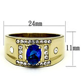 TK715 - IP Gold(Ion Plating) Stainless Steel Ring with Synthetic Synthetic Glass in Montana - Alamode