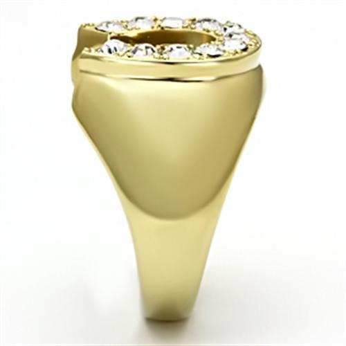 TK717 - IP Gold(Ion Plating) Stainless Steel Ring with Top Grade Crystal in Clear - Alamode - Flyclothing LLC
