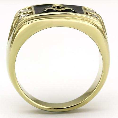 TK719 - IP Gold(Ion Plating) Stainless Steel Ring with AAA Grade CZ in Clear - Alamode - Flyclothing LLC