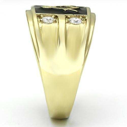 TK719 - IP Gold(Ion Plating) Stainless Steel Ring with AAA Grade CZ in Clear - Alamode - Flyclothing LLC