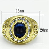 TK720 - IP Gold(Ion Plating) Stainless Steel Ring with Synthetic Synthetic Glass in Montana - Alamode - Flyclothing LLC