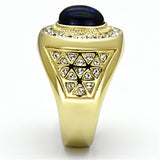 TK720 - IP Gold(Ion Plating) Stainless Steel Ring with Synthetic Synthetic Glass in Montana - Alamode