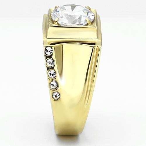 TK721 - IP Gold(Ion Plating) Stainless Steel Ring with AAA Grade CZ in Clear - Alamode - Flyclothing LLC