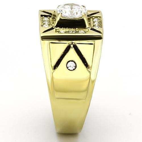 TK723 - IP Gold(Ion Plating) Stainless Steel Ring with AAA Grade CZ in Clear - Alamode - Flyclothing LLC