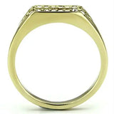 TK727 - IP Gold(Ion Plating) Stainless Steel Ring with Top Grade Crystal in Clear - Alamode - Flyclothing LLC