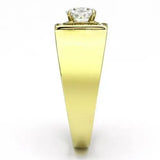 TK728 - IP Gold(Ion Plating) Stainless Steel Ring with AAA Grade CZ in Clear - Alamode - Flyclothing LLC