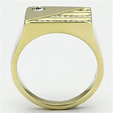 TK731 - IP Gold(Ion Plating) Stainless Steel Ring with Top Grade Crystal in Clear - Alamode - Flyclothing LLC