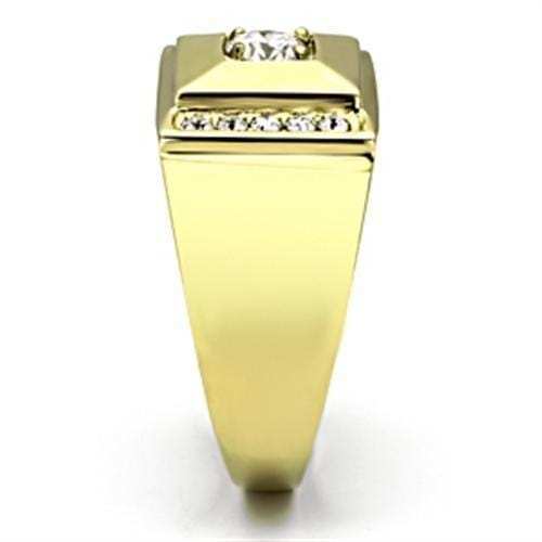 TK732 - IP Gold(Ion Plating) Stainless Steel Ring with AAA Grade CZ in Clear - Alamode - Flyclothing LLC