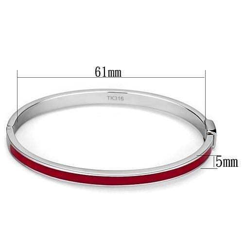 TK744 - High polished (no plating) Stainless Steel Bangle with Epoxy in Siam - Alamode - Flyclothing LLC