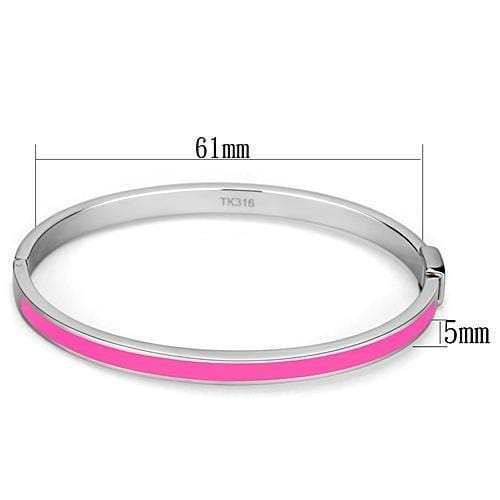TK747 - High polished (no plating) Stainless Steel Bangle with Epoxy in Rose - Alamode - Flyclothing LLC