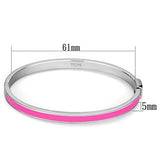 TK747 - High polished (no plating) Stainless Steel Bangle with Epoxy  in Rose - Alamode