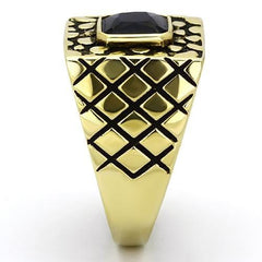 TK763 - IP Gold(Ion Plating) Stainless Steel Ring with Synthetic Synthetic Glass in Montana