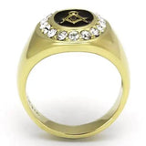 TK766 - IP Gold(Ion Plating) Stainless Steel Ring with Top Grade Crystal  in Clear - Alamode