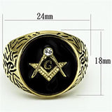 TK768 - IP Gold(Ion Plating) Stainless Steel Ring with Top Grade Crystal  in Clear - Alamode
