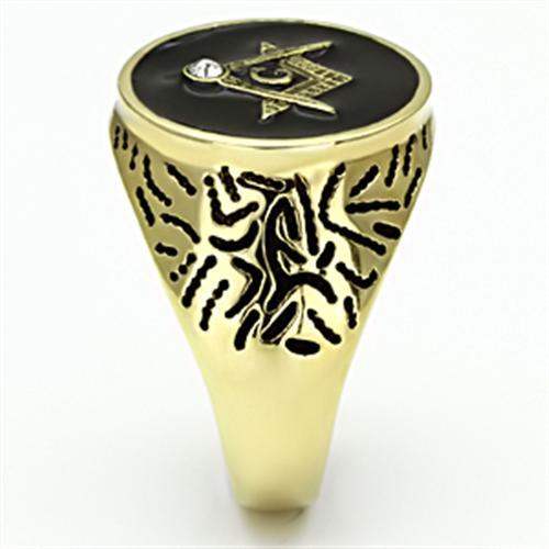 TK768 - IP Gold(Ion Plating) Stainless Steel Ring with Top Grade Crystal in Clear - Alamode - Flyclothing LLC