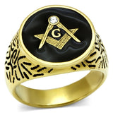 TK768 - IP Gold(Ion Plating) Stainless Steel Ring with Top Grade Crystal  in Clear - Alamode