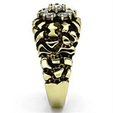 TK771 - IP Gold(Ion Plating) Stainless Steel Ring with AAA Grade CZ in Clear - Alamode - Flyclothing LLC