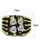 TK772 - IP Gold(Ion Plating) Stainless Steel Ring with AAA Grade CZ in Clear - Alamode - Flyclothing LLC