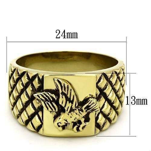 TK773 - IP Gold(Ion Plating) Stainless Steel Ring with No Stone - Alamode - Flyclothing LLC