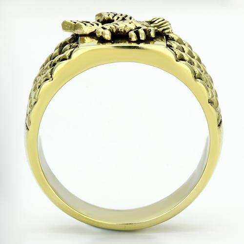 TK773 - IP Gold(Ion Plating) Stainless Steel Ring with No Stone - Alamode - Flyclothing LLC
