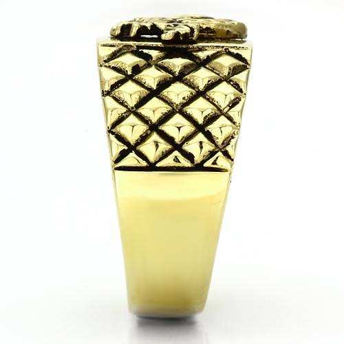 TK773 - IP Gold(Ion Plating) Stainless Steel Ring with No Stone - Alamode - Flyclothing LLC