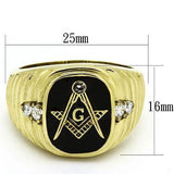 TK776 - IP Gold(Ion Plating) Stainless Steel Ring with Top Grade Crystal in Clear - Alamode - Flyclothing LLC