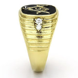 TK776 - IP Gold(Ion Plating) Stainless Steel Ring with Top Grade Crystal  in Clear - Alamode