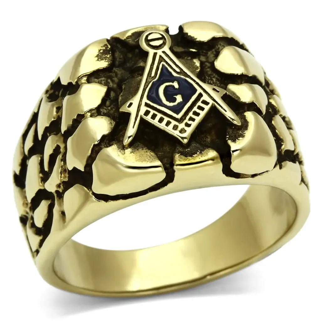 TK778 - IP Gold(Ion Plating) Stainless Steel Ring with No Stone - Alamode - Flyclothing LLC