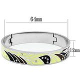 TK780 - High polished (no plating) Stainless Steel Bangle with Top Grade Crystal  in Clear - Alamode