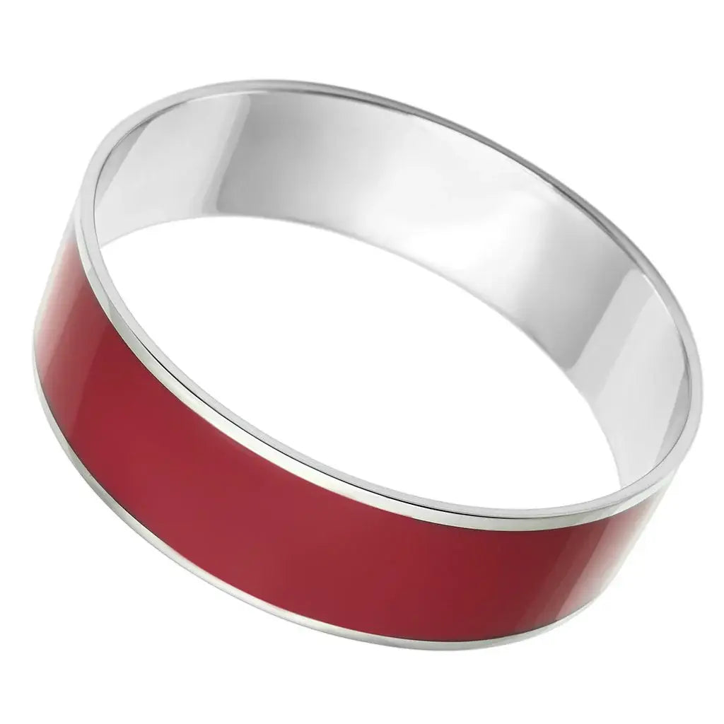 TK785 - High polished (no plating) Stainless Steel Bangle with Epoxy in Siam - Alamode - Flyclothing LLC