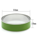 TK787 - High polished (no plating) Stainless Steel Bangle with Epoxy  in Emerald - Alamode