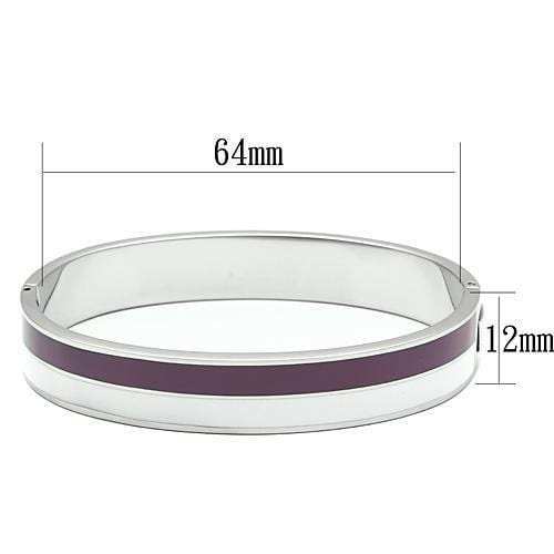 TK790 - High polished (no plating) Stainless Steel Bangle with Epoxy in Multi Color - Alamode - Flyclothing LLC