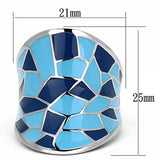 TK799 - High polished (no plating) Stainless Steel Ring with Epoxy  in Multi Color - Alamode