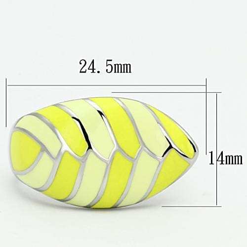 TK801 - High polished (no plating) Stainless Steel Ring with Epoxy in Multi Color - Alamode - Flyclothing LLC