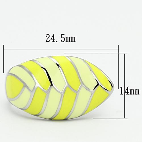 TK801 - High polished (no plating) Stainless Steel Ring with Epoxy  in Multi Color