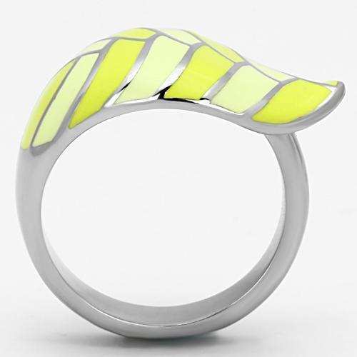 TK801 - High polished (no plating) Stainless Steel Ring with Epoxy in Multi Color - Alamode - Flyclothing LLC