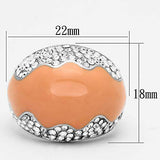 TK805 - High polished (no plating) Stainless Steel Ring with Top Grade Crystal in Clear - Alamode - Flyclothing LLC