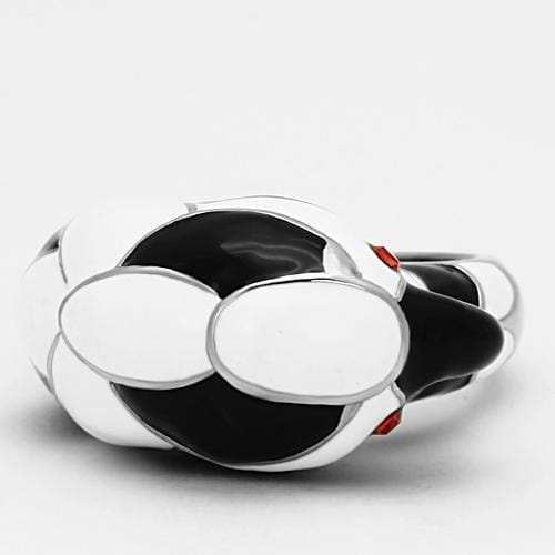 TK806 - High polished (no plating) Stainless Steel Ring with Top Grade Crystal in Orange - Alamode - Flyclothing LLC