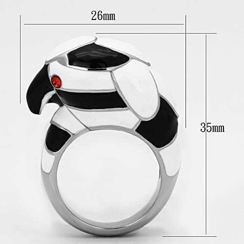 TK806 - High polished (no plating) Stainless Steel Ring with Top Grade Crystal in Orange - Alamode - Flyclothing LLC
