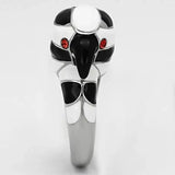 TK806 - High polished (no plating) Stainless Steel Ring with Top Grade Crystal in Orange - Alamode - Flyclothing LLC