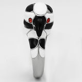 TK806 - High polished (no plating) Stainless Steel Ring with Top Grade Crystal  in Orange - Alamode