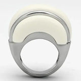 TK807 - High polished (no plating) Stainless Steel Ring with Synthetic Synthetic Stone in Citrine Yellow - Alamode - Flyclothing LLC