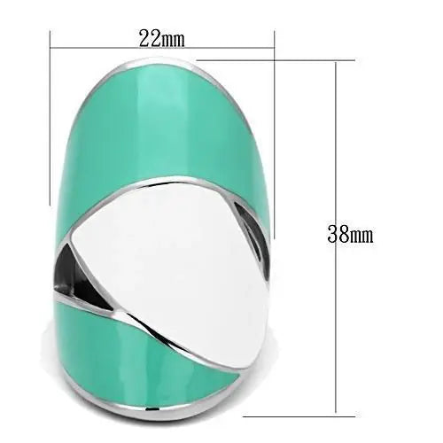 TK808 - High polished (no plating) Stainless Steel Ring with Epoxy in Multi Color - Alamode - Flyclothing LLC