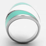 TK808 - High polished (no plating) Stainless Steel Ring with Epoxy in Multi Color - Alamode - Flyclothing LLC